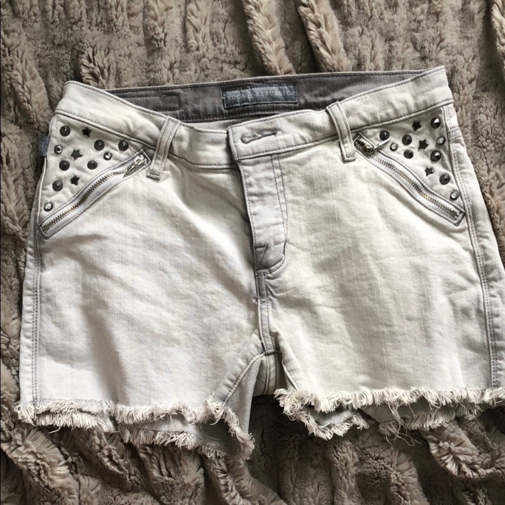 Cutoff edgy jeans shorts grey